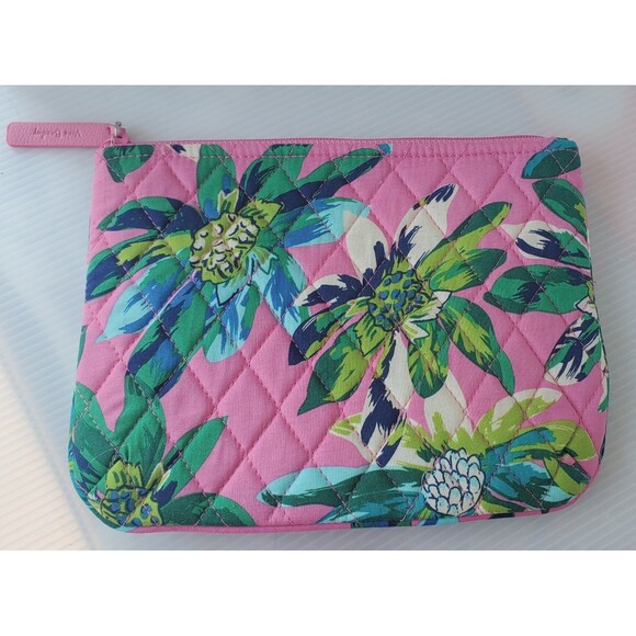 Vera Bradley Tropical Paradise Cosmetic Bag Two Piece Set Pink Floral Makeup - Picture 4 of 12